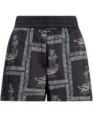 AllSaints Lettie Printed Shorts - Gray