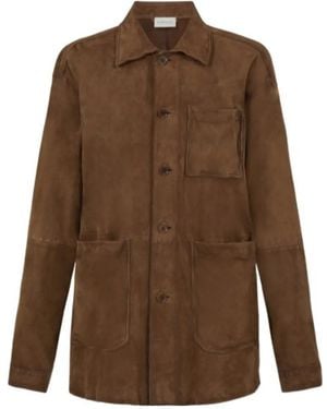P.A.R.O.S.H. Long-Sleeve Suede Jacket - Brown