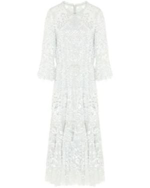 Needle & Thread Tulle Dress With Sequins - White