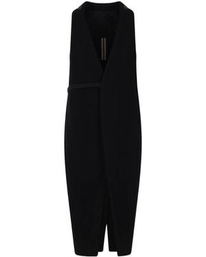 Rick Owens Sleeveless Long Coat - Black
