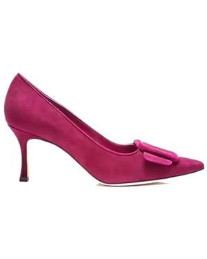 Manolo Blahnik Bow Detail Heeled Court Shoes - Pink