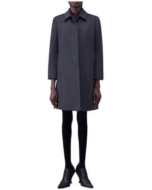Thom Browne Double Back Slit Cashmere Coat - Blue