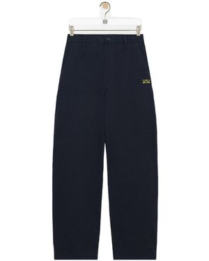 Loewe Twill Straight-Leg Pants - Blue