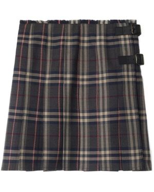 【関税&送料込】Burberry Check-P Attern Kilt Burberry Check-P'Attern Kilt in Black | Lyst