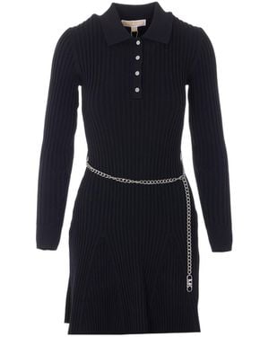 MICHAEL Michael Kors Long-Sleeved Knitted Dress - Blue
