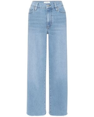 FRAME Raw-Edge Wide-Leg Jeans - Blue