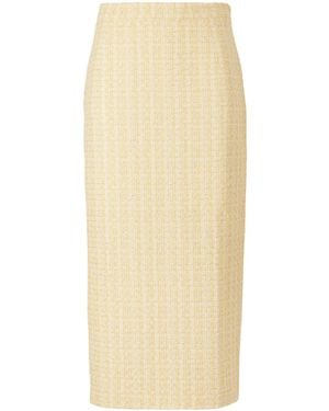 Alessandra Rich Tweed Midi Skirt - Natural