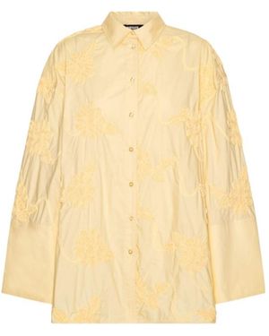 ROTATE BIRGER CHRISTENSEN Lipy Floral Oversized Shirt - Natural