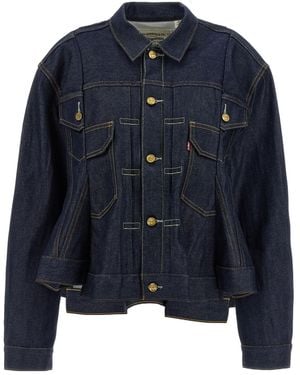 Sacai Long Sleeved Denim Jacket - Blue