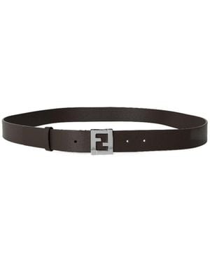 Fendi Dark Decorative Leather Belt - White
