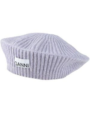 Ganni Mid-Weight Knit Hats - White