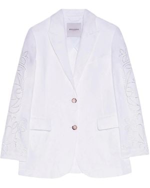 ERMANNO FIRENZE Floral Embroidered Blazer - White