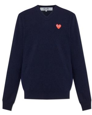 COMME DES GARÇONS PLAY Long-Sleeved Jumper - Blue