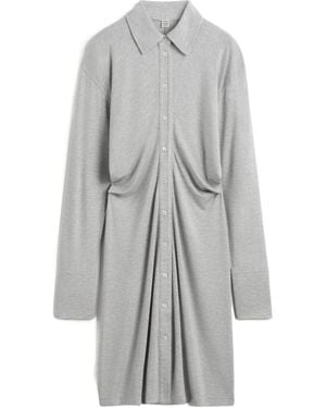 TOTEME Ruched Mini Dress - Gray