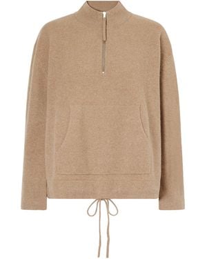 Leset Jesse Drawstring Wool Half-Zip Sweatshirt - Natural