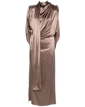 Mugler Long Sleeve Dress - Brown