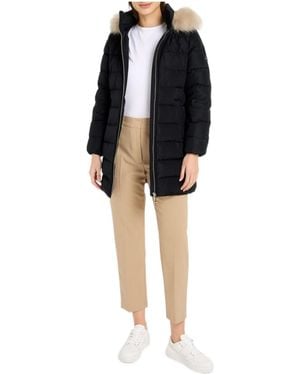 Tommy Hilfiger Tyra Water Resistant Duck Down Thigh Length Short Puffer Jacket - Black