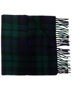 A.P.C. Mahe Tartan-Check Wool Scarf - Black