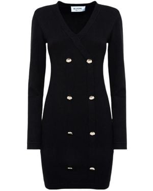 Blugirl Blumarine V-Neck Long Sleeve Dress - Black