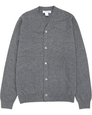 Comme des Garçons V-Neck Long-Sleeved Jumper - Grey