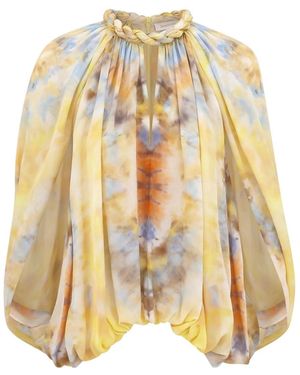 Zimmermann Alchemy Twist Billow Blouse - Metallic