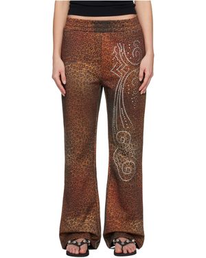 【PRAYING】CHEETAH STUDDED TERRY PANTS_MULTI Praying Brown Cheetah Studded Terry Sweatpants Praying