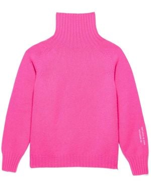 JW Anderson Roll-Neck Ribbed-Trim Jumper - Pink