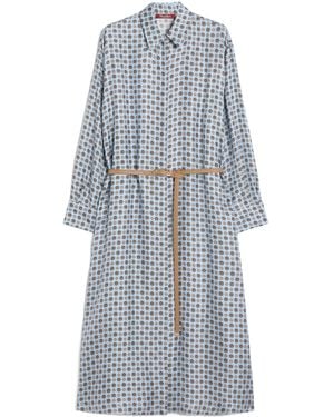 ワンピース MAX MARA Printed Silk Manna Shirt Dress 1221135106003-a-