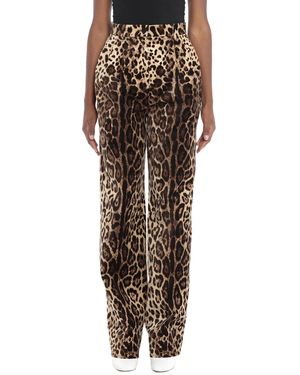 Dolce & Gabbana Leopard-Print Velvet Pants - Brown