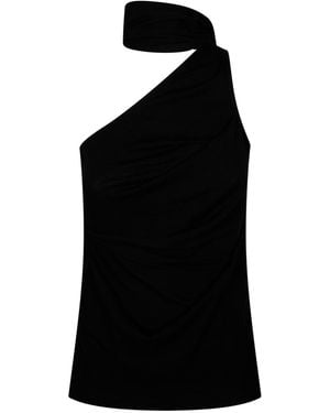 Entire studios Draped Halter-Neck Top - Black