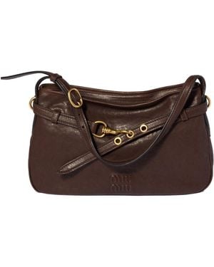 Miu Miu Aventure Nappa Leather Bag - Brown