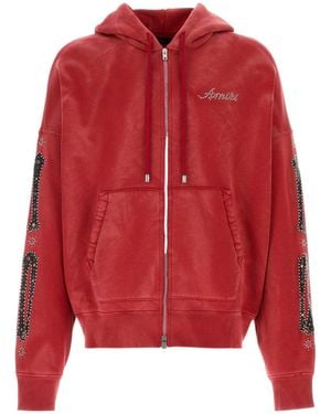 Amiri Long-Sleeved Zip-Up Sweatshirt - Red