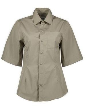 Ami Paris Ami Mustard Collared Short-Sleeve Shirt - Grey