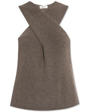 Lisa Yang Sleeveless Wrap Top - Brown
