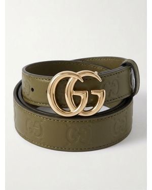 Gucci Gg Milano Thin Belt - Green