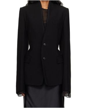 Ann Demeulemeester Sady Collarless Fitted Blazer - Black