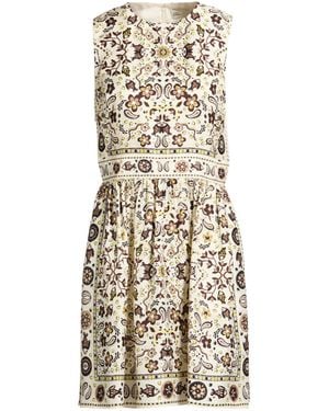Tory Burch Floral Sleeveless Dress - Natural