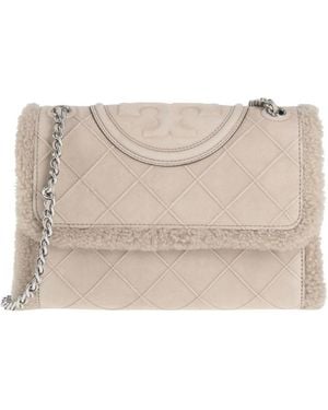 Tory Burch Medium Suede Shoulder Bag - Natural