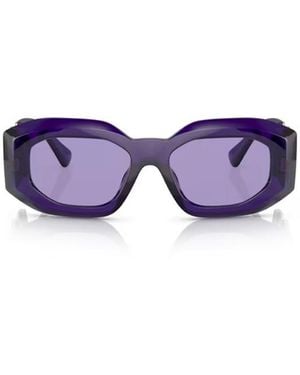 Versace Eyewear Rectangular Frame Sunglasses - Purple