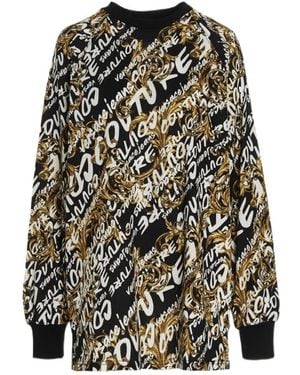 Versace Jeans Couture Barocco Logo-Print Dress - Black
