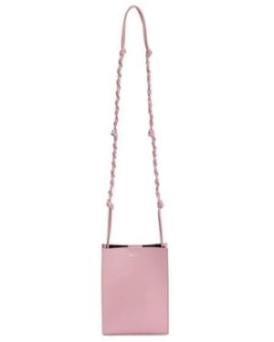 Jil Sander Tangle Small Logo Embossed Crossbody Bag - Pink