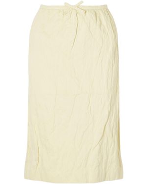 ShuShu/Tong Bow-Detail Cotton-Blend Midi Skirt - Natural