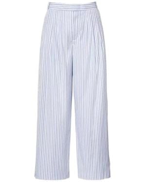 Rag & Bone Striped-Pleated Trousers - Blue