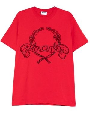 Moschino Laurel Logo T-Shirt - Red