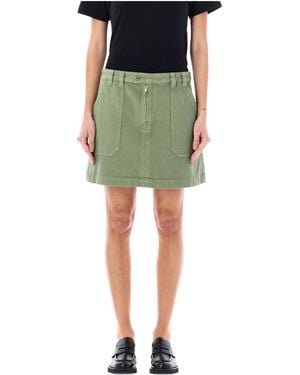 A.P.C. Sarah Zip Fastened Mini Skirt - Green