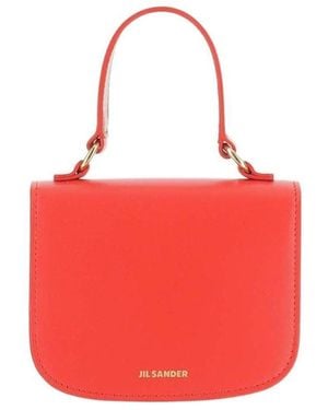 Jil Sander Logo Print Top Handle Shoulder Bag - Red