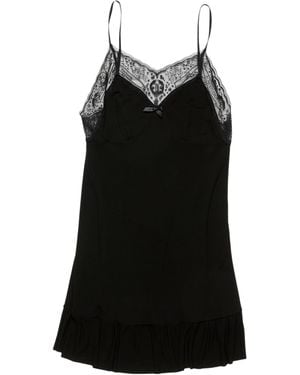 Acne Studios Lace-Trim Mini Dress - Black