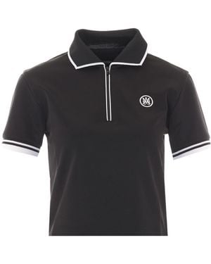 Amiri Monogram Half Zip Polo T-Shirt - Black