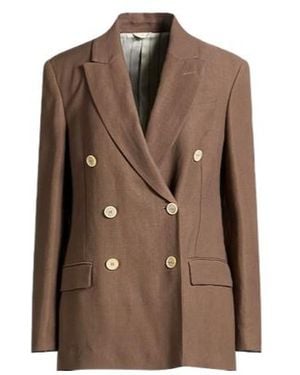 Brunello Cucinelli Double-Breasted Suit Jacket - Brown