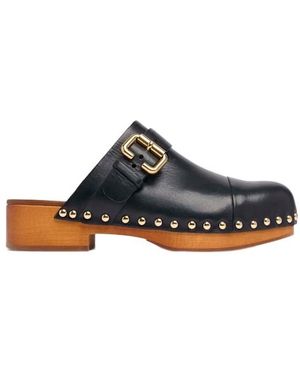 Chloé 50Mm Jeannette Leather Clogs - Blue